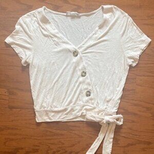 Pink Rose Faux Tie Top